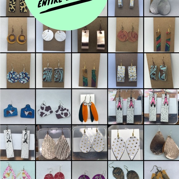 Zebra stripe print Cork on Leather teardrop earrings. 1.5” x 2.25”. Handmade - Picture 5 of 5